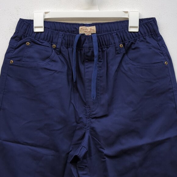 Turtle Bay New York Twill Stretch Waist Pull On 5 Pocket Men's Shorts M Navy - Picture 2 of 6